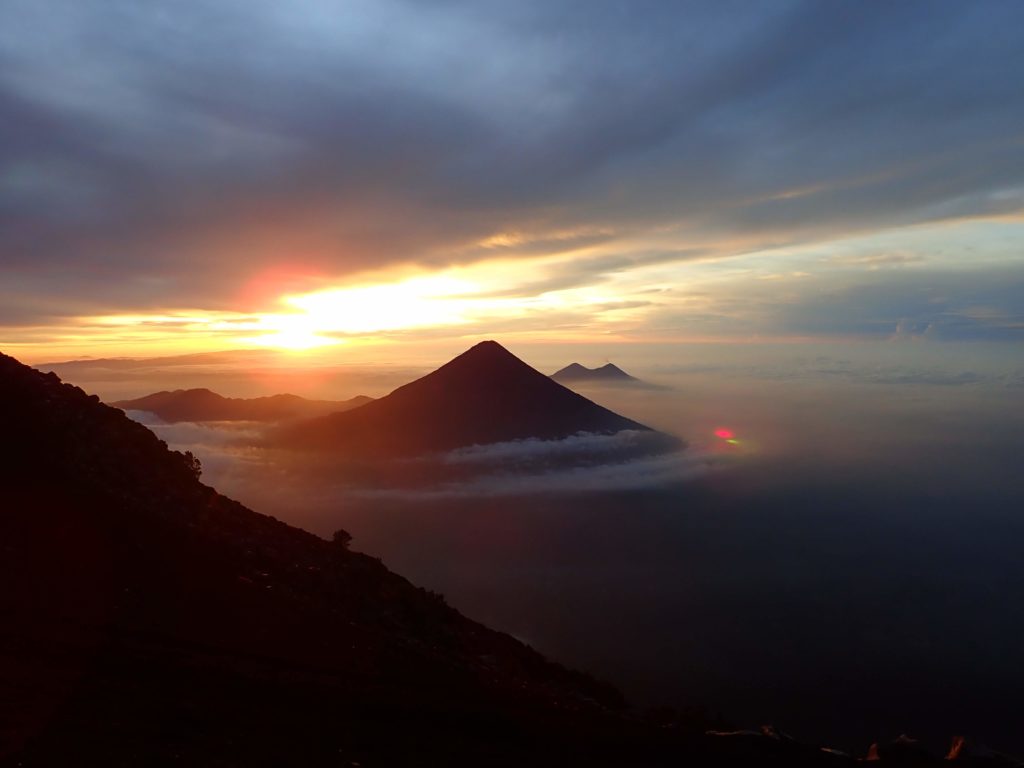 sunrise over volcan Agua